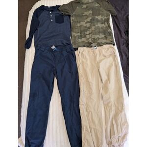 Boys 4 Piece Clothing Lot OshKosh Henley Eddie Bauer Camo T Jogger Pants Bundle